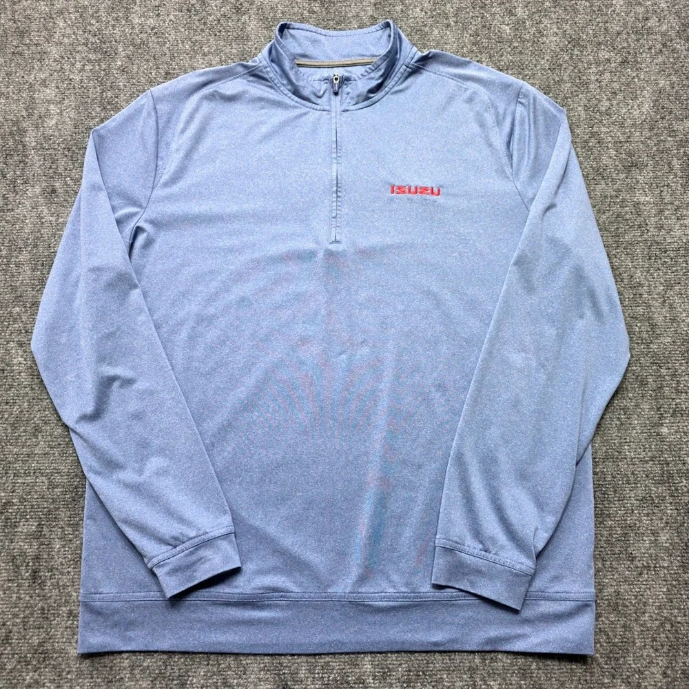 Johnnie-O Men's Large Blue‎ Quarter Zip Pullover Isuzu Performance Golf Shirt